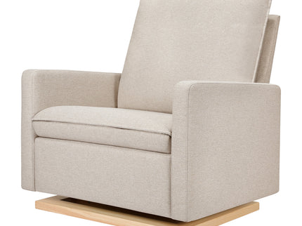 M20984PBEWLB,Babyletto,Cali Pillowback Chair and a Half Glider in Performance Beach Eco-Weave w/ Light Wood Base