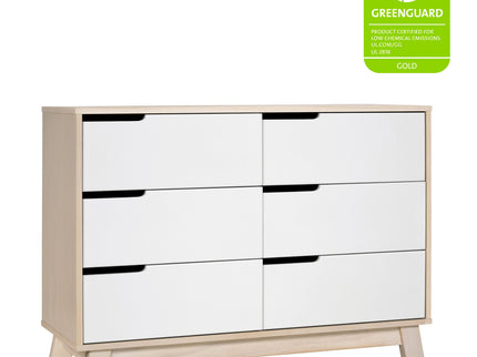 M4216NXW,Babyletto,Hudson 6-Drawer Double Dresser  Assembled in Washed Natural and White