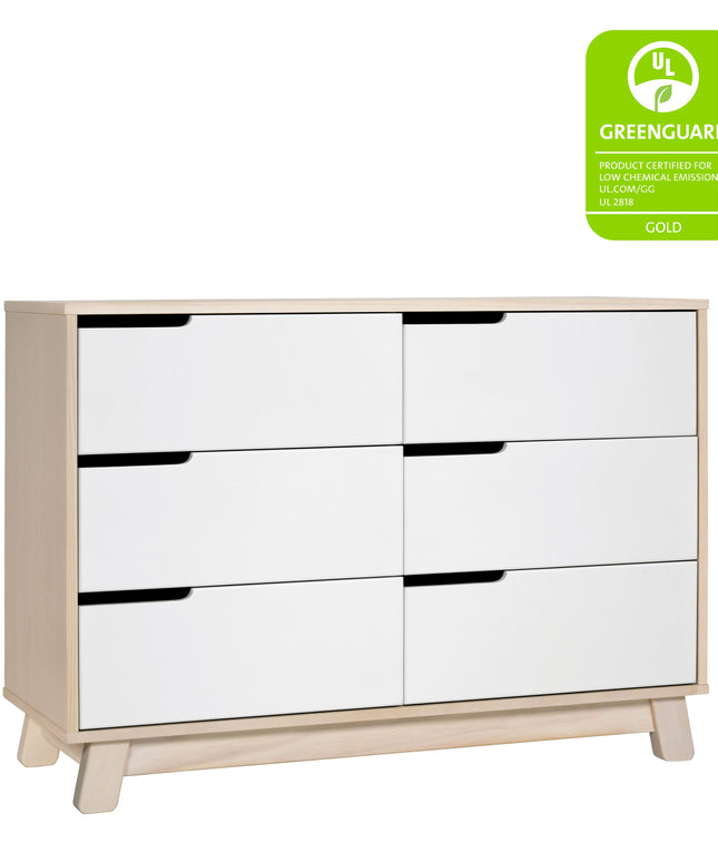 M4216NXW,Babyletto,Hudson 6-Drawer Double Dresser  Assembled in Washed Natural and White