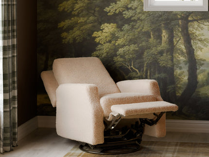 M22287CSG,Namesake,Crewe Recliner and Swivel Glider in Chai Shearling
