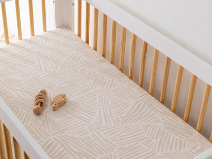T29235,Babyletto,Oat Stripe Muslin Crib Sheet in GOTS Certified Organic Cotton