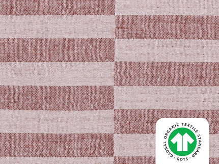 T30436,Babyletto,Maroon Stripe Muslin Mini Crib Sheet in GOTS Certified Organic Cotton