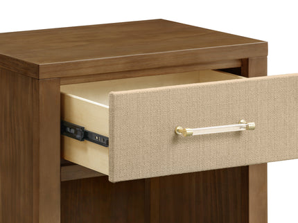M24860NLPSEW,Namesake,Eloise Nightstand  Assembled in Natural Walnut & Performance Sand Eco-Weave