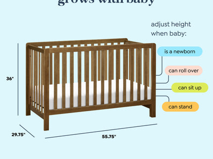 F11901L,Carter's,Colby 4-in-1 Low-profile Convertible Crib in Walnut
