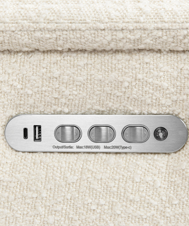 M17182PWB,Namesake,Willa Pro Power Glider Recliner w/ Power Lumbar in Performance Ivory Boucle