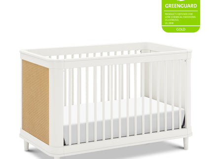 M23701RWHC,Namesake,Marin with Cane 3-in-1 Convertible Crib in Warm White and Honey Cane
