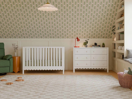 M27801W,DaVinci,Sammy Scallop 4-in-1 Convertible Crib in White