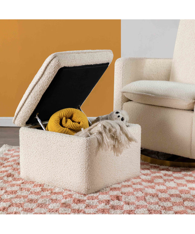 M20985WB,Babyletto,Cali Storage Ottoman in Ivory Boucle