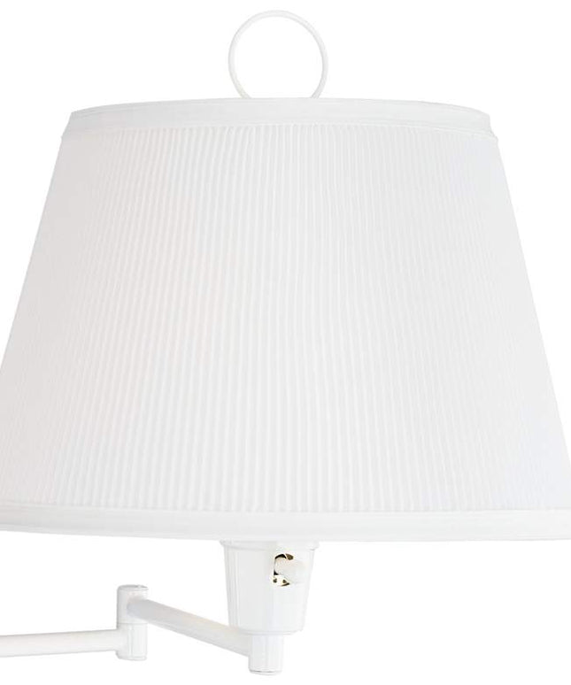 Barnes and Ivy Amelie White Swing Arm Plug-In Wall Lamps Set of 2