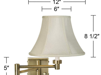 Barnes and Ivy Creme Bell Shade Antique Brass Swing Arm Wall Lamps Set of 2