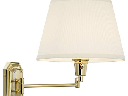 Barnes and Ivy Fredericks Traditional Brass Plug-In Wall Lamps Set of 2