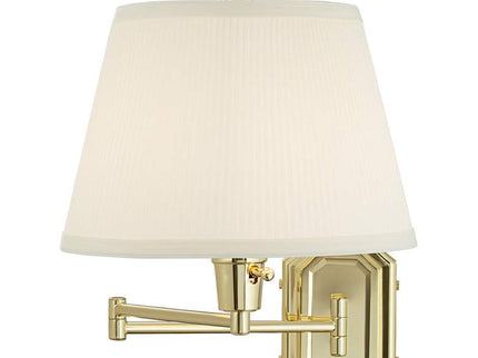 Barnes and Ivy Fredericks Traditional Brass Plug-In Wall Lamps Set of 2