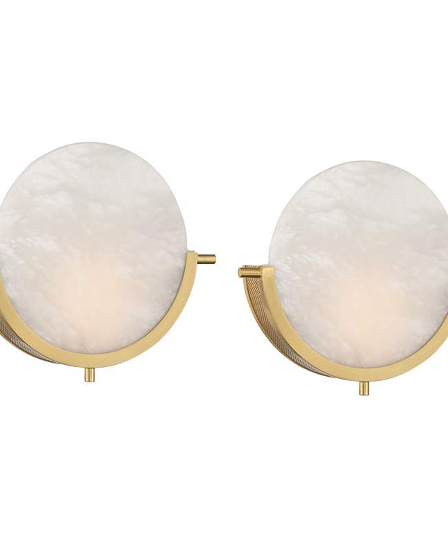 Barranco 9 1/2" High Warm Gold Alabaster LED Wall Sconce Set of 2