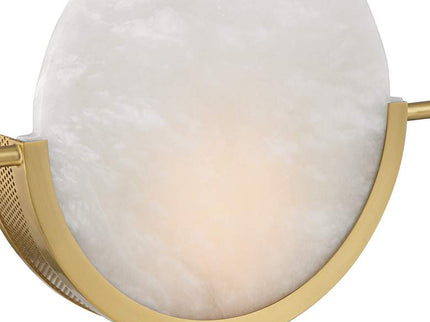 Barranco 9 1/2" High Warm Gold Alabaster LED Wall Sconce Set of 2
