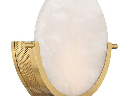 Barranco 9 1/2" High Warm Gold Alabaster LED Wall Sconce Set of 2
