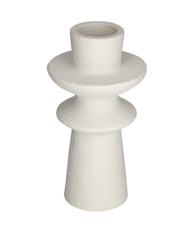 Baust 14 1/2" High White Ceramic Tiered-Top Decorative Vase