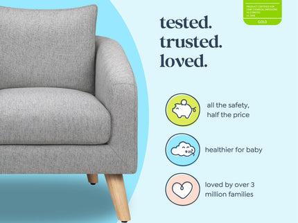 M30703FTGLF,DaVinci,Nina Kids Chair in Frost Grey with Light Wood Feet