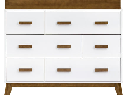M5826WNL,Babyletto,Scoot 6-Drawer Dresser in White/Natural Walnut