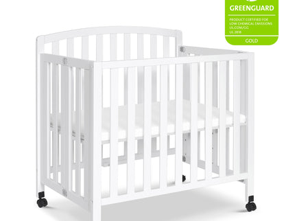 M18198W,DaVinci,Dylan Folding Portable 3-in-1 MiniCrib and TwinBed in White
