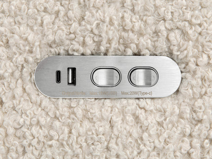 M11286AT,Babyletto,Kiwi Plus Power Glider Recliner w/ Power Headrest in Almond Teddy Loop