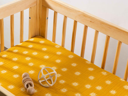 T26933,Babyletto,Golden Hour Muslin All-Stages Midi Crib Sheet in GOTS Certified Organic Cotton