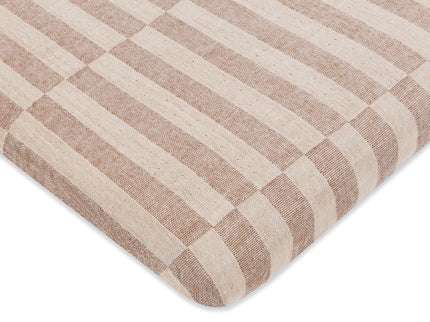 T30633,Babyletto,Cocoa Stripe Muslin All-Stages Midi Crib Sheet in GOTS Certified Organic Cotton
