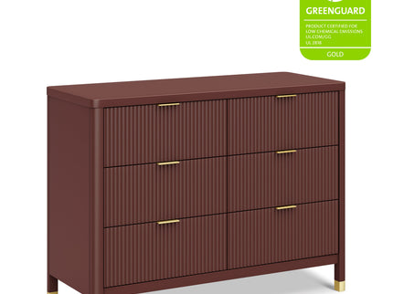 M26716CR,Namesake,Brimsley Tambour 6-Drawer Assembled Dresser in Crimson