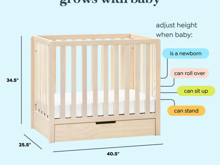 F11981NX,Carter's,Colby 4-in-1 Convertible Mini Crib w/ Trundle in Washed Natural