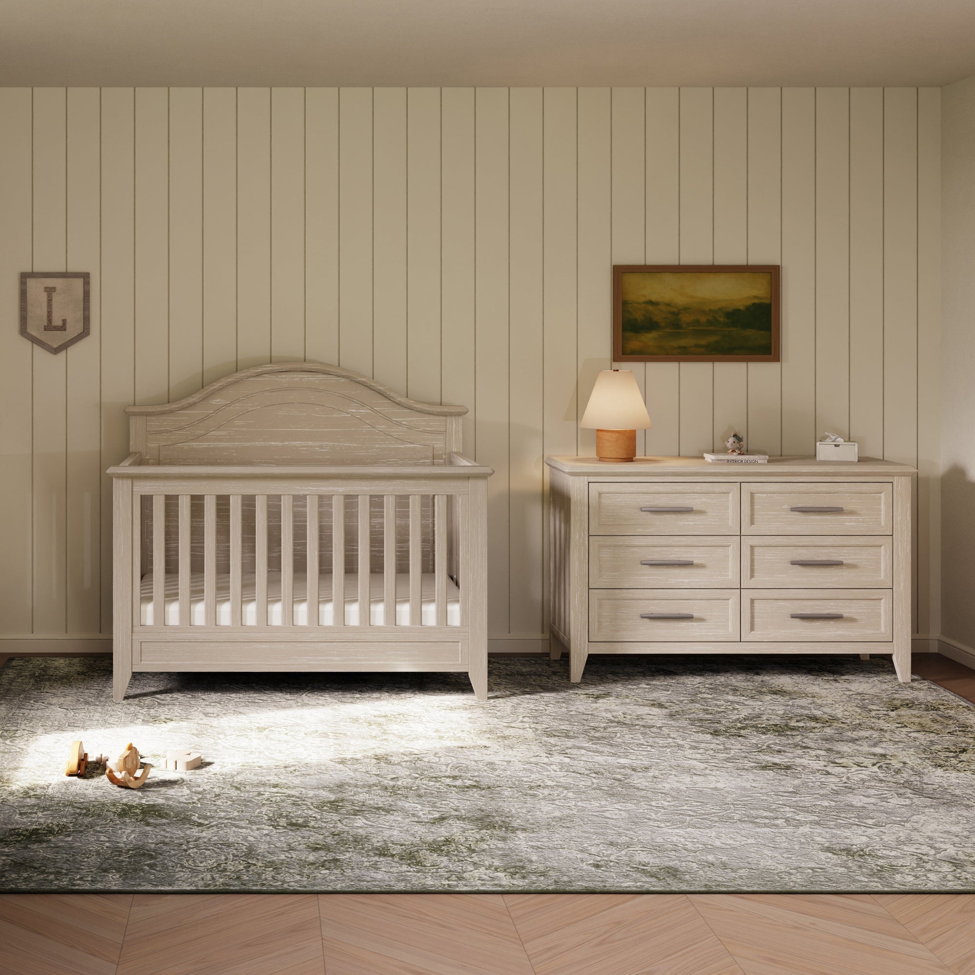 B14416SDB,Monogram by Namesake,Beckett 6-Drawer Dresser in Sandbar