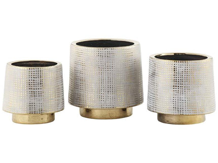 Beacon Gray and Gold Ceramic Vases Set of 3
