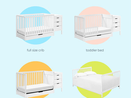 F11991W,Carter's,Colby 4-in-1 Convertible Crib & Changer Combo in White