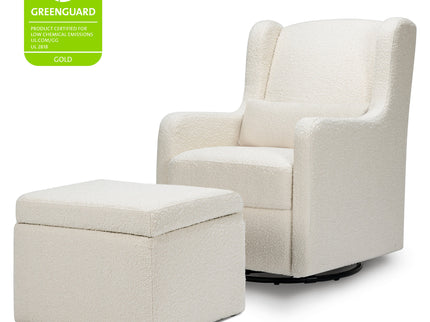 F18787WB,Carter's,Adrian Swivel Glider with Storage Ottoman in Ivory Boucle