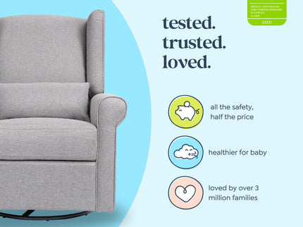 M21887MIG,DaVinci,Hayden Recliner and Swivel Glider in Misty Grey