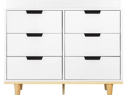 W4926WN,DaVinci,Marley 6-Drawer Double Dresser in White/Natural