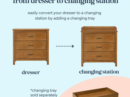 M12823CT,DaVinci,Charlie 3-Drawer Dresser in Chestnut