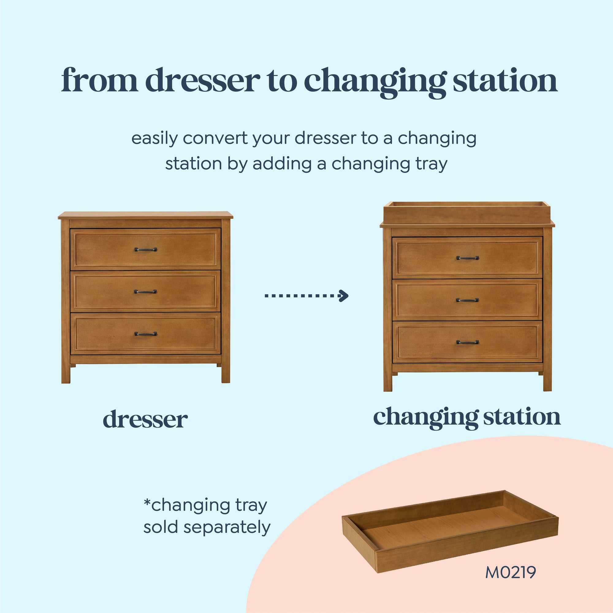 M12823CT,DaVinci,Charlie 3-Drawer Dresser in Chestnut
