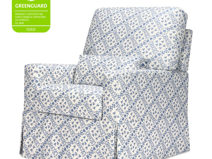 M21787BLT,Namesake,Sarah Flint x Namesake Crawford Swivel Glider in Blue Lattice Performance Eco-Weave