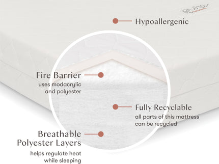 M5397C,Babyletto,Pure Core 4 Midi Crib Mattress w/ Hybrid Cover