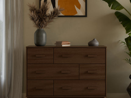 M5826NL,Babyletto,Scoot 6-Drawer Dresser in Natural Walnut