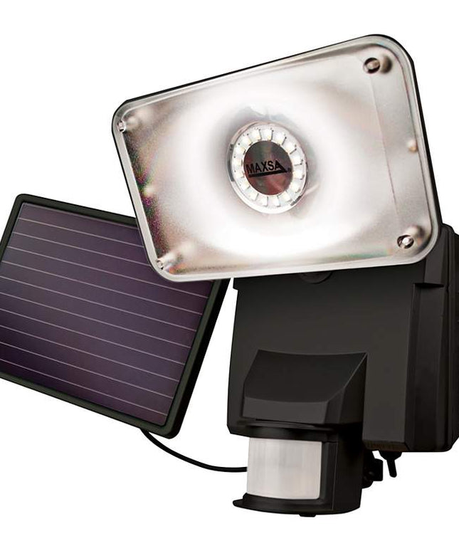 Black Motion-Activated Solar LED Security Light