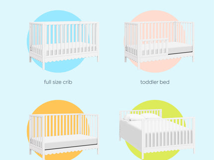 M27801W,DaVinci,Sammy Scallop 4-in-1 Convertible Crib in White