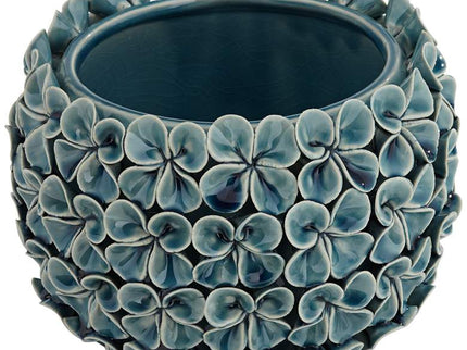 Bloomer 7 1/2" Wide Blue Floral Decorative Vase