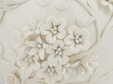 Bloomer 8 3/4" Wide White Glazed Floral Decorative Vase