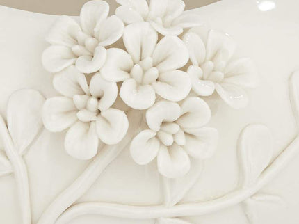 Bloomer 8 3/4" Wide White Glazed Floral Decorative Vase