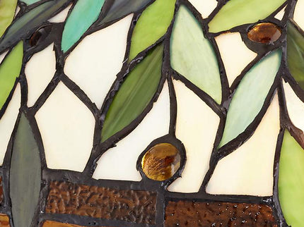 Blossoming Leaf Vine 26" Bronze Tiffany Lamp with Table Top Dimmer