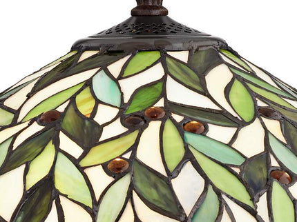 Blossoming Leaf Vine 26" Bronze Tiffany Lamp with Table Top Dimmer