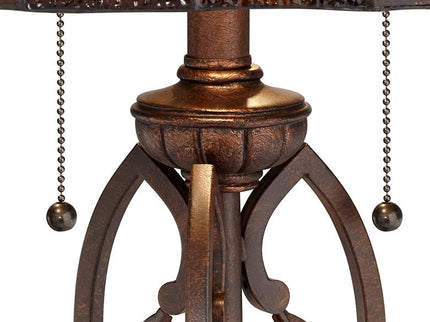 Blossoming Leaf Vine 26" Bronze Tiffany Lamp with Table Top Dimmer