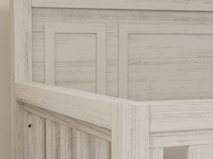 B25801WDF,Monogram by Namesake,Newbern 4-in-1 Convertible Crib in White Driftwood