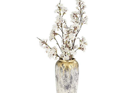 Blythe 14" High Matte Gold and Gray Decorative Vase