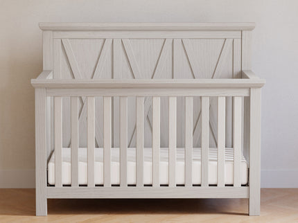 B14501WDF,Monogram by Namesake,Emory Farmhouse 4-in-1 Convertible Crib in White Driftwood